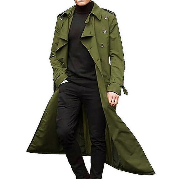 Gabardina larga con solapa para hombre s20241224909