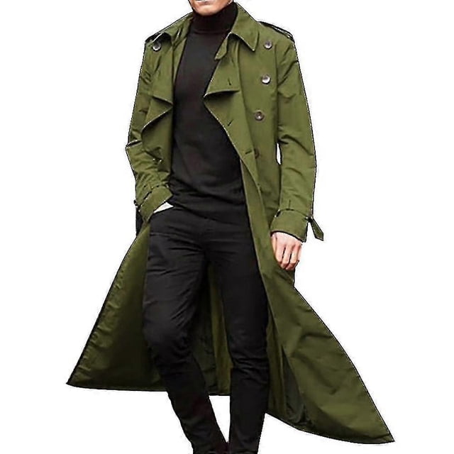 Gabardina larga con solapa para hombre s20241224909