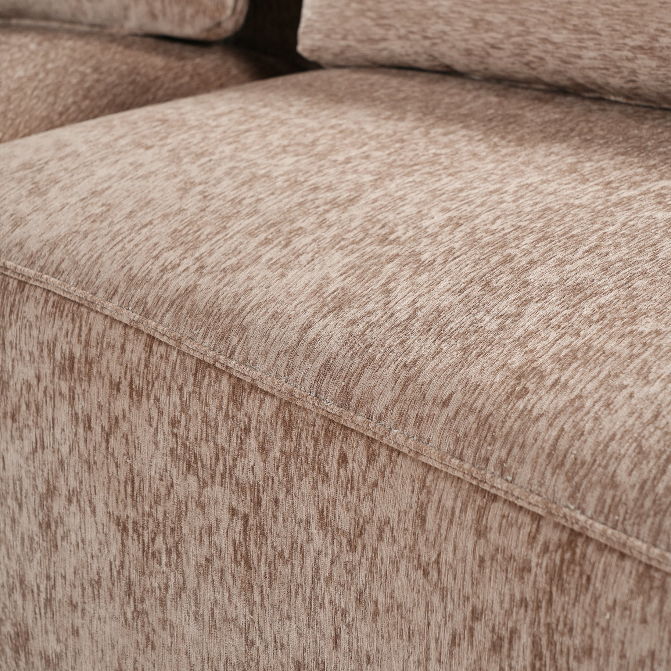 Christopher Knight Home 123" Modern Curved Compressed Sectional Sofa, 4 Seats Modular Couch, Light Brown