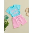 thumbnail image 3 of Nygoyerh Little Boys Casual Shorts Sets Toddler Short Sleeve Letter Print T-shirt Tops with Drawstring Shorts 2Pcs 12M 18M 24M 3T 4T 5T Kids Cute Summer Daily Outfits, 3 of 9