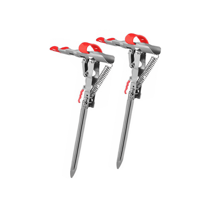 BESTSKY 2-Pack Fish Pole Bracket Stainless Steel Rod Stand Support for 2-3M Sea Poles Automatic Hook-Up Smart Adjustable Fish Catcher Holder for Sea Freshwater Lake River Fishing