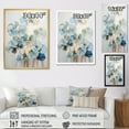 thumbnail image 4 of Designart "Blooming Geraniums In Golden Blue II" Geraniums Floater Framed Wall Decor, 4 of 5