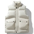 thumbnail image 2 of Xzbqbs Men's Puffer Jacket Casual Windbreaker Windproof Full Zip Fashion Winter Coat Warm Thickened Sleeveless Outwear Down Jacket, 2 of 4