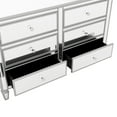 thumbnail image 5 of 6-Drawer Bedroom Side Table with Arrow-shape Legs,  Dresser with Silver Mirror Finish, Storage Cabinet with Crystal Handles, for Living Room, Hallway, Entryway, Easy to Maintain, Silver, 5 of 9
