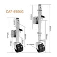 thumbnail image 3 of 6 Inch Double Solid Wheel Sidewind Round Swivel Trailer Jack With Bolt On Capacity 650KG Wheel Boat RV Parts Accessories ,Easy Operate, 3 of 6