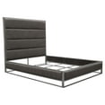 thumbnail image 3 of Nova Lifestyle Empire Eastern King Bed in Grey PU with Hand brushed Silver Metal Frame, 3 of 16