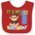 thumbnail image 3 of Inktastic Monkey First Birthday Boys or Girls Baby Bib, 3 of 4