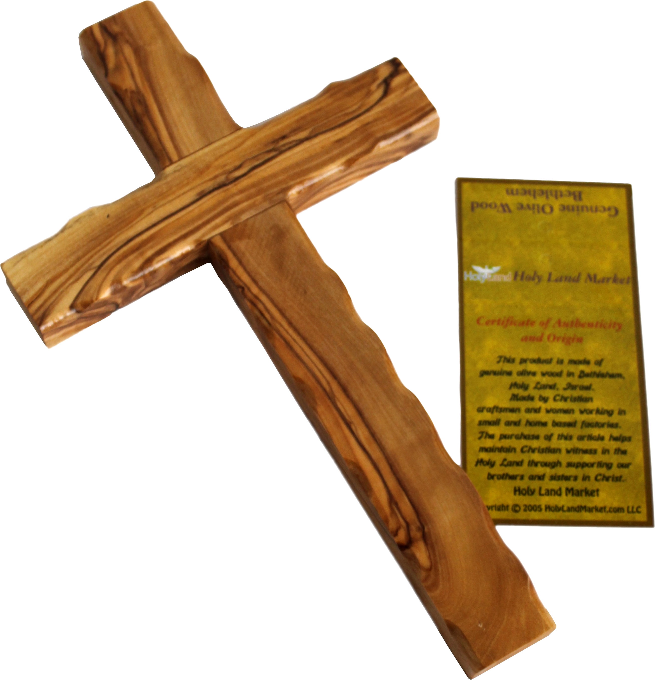 Holy Land Market 10 Olive Wood Ornaments in one Bag (5.5-7.6 cm or 2-3 ) Holy Land Market 10 Olive Wood Crosses From the Holy Land - 2.5