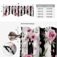 thumbnail image 6 of Pink Roses Tie Up Valance Curtains for Windows, Kitchen Curtains Window Treatments, Romantic Flowers Leaves Floral Black Stripes Short Window Shades Valances for Bedroom Bathroom Cafe 42"x18", 6 of 8