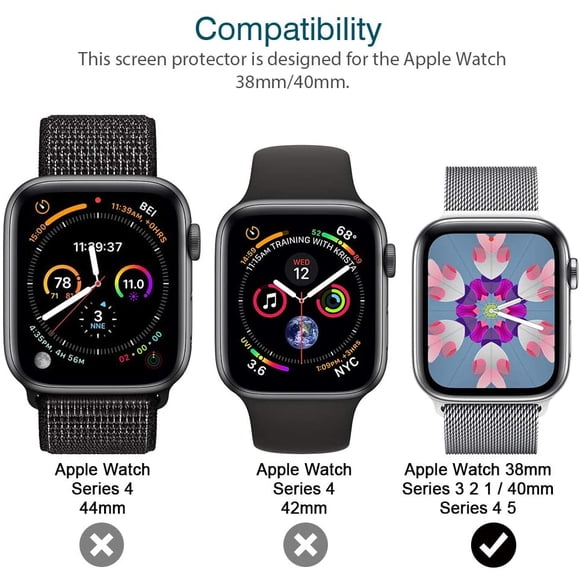 Protector de pantalla LK [Paquete de 6] para Apple Watch 40mm SE/Series 4/5/6 y Apple Watc LK LK