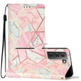 thumbnail image 6 of Nalacover Wallet Case for Samsung Galaxy S21 Plus with Painting Pattern PU Leather Magnetic Kickstand Flip Folio Cover, Card Slots Holder Soft Silicone Shockproof Protective Case, Pink Marble, 6 of 8