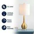 thumbnail image 3 of JONATHAN Y Dylan 25" Metal/Crystal Teardrop LED Table Lamp, Brass, JYL5010A, 3 of 6