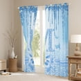 thumbnail image 3 of Manfei Letter Monogrammed Initial M Girl Blackout Curtains Set of 2 (52x84 Each),Kawaii Bow Butterfly Window Curtains,Bling Crystal Blue Glitter Curtains and Drapes,Lightweight Room Decor, 3 of 6