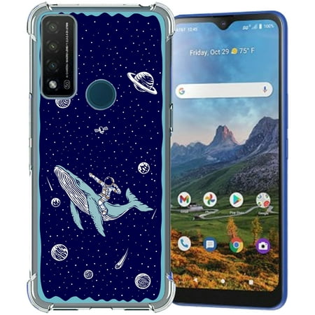TalkingCase Slim Phone Case Compatible for Cricket Dream 5G, AT&T Radiant Max 5G/Fusion 5G, Space Whale 5 Print, Lightweight, Flexible, Soft, USA