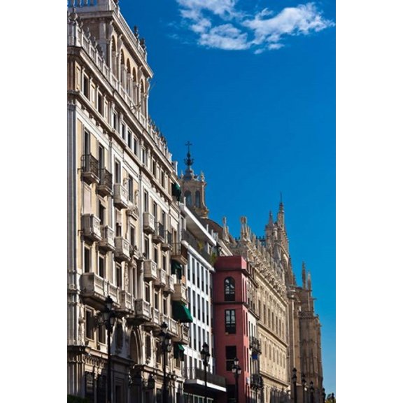 Spain Spain Seville Avenida Constitucion avenue Canvas Art - Walter Bibikow  DanitaDelimont (25 x 38)