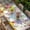 Multicolor, variant on Easter Bunny Table Cloths for 8 Foot Rectangle Tables, Spring Watercolor Eggs Flower Wood Grain Patio Waterproof Elastic Fitted Tablecloths, Washable Rectangular Table Cover for Camping