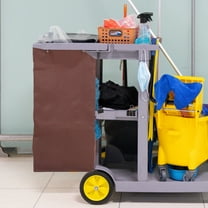 Homoyoyo Large Capacity Cleaning Cart Bag Light Brown Durable Canvas for Housekeeping