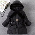 thumbnail image 5 of Puffer Jackets for Girls Fleece Lined Coats with Pockets Hooded Belt and Gloves Size 6-13 Teens Solid Long Sleeve Zip Up Thermal Warm Winter Jacket, 5 of 5