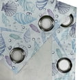 thumbnail image 4 of Ambesonne Nautical Grommet Curtain, Seashells Bubble Ocean, 50" x 96", Indigo Pale Blue Purple, 4 of 6