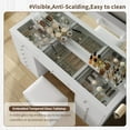 thumbnail image 6 of Yanosaku 11-Drawer Vanity Desk with Mirror, LED Bulbs, 3-Color Lighting, Glass Top, Dressing Table, 6 of 9