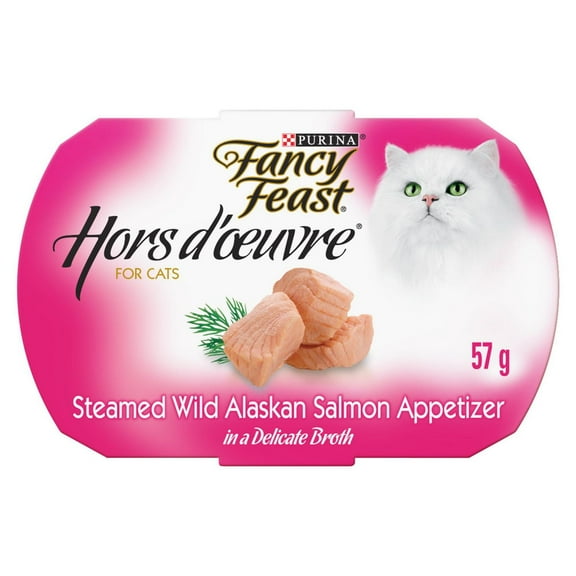 Fancy Feast Hors d'Oeuvre Steamed Wild Alaskan Salmon Appetizer, Cat Treats 57 g