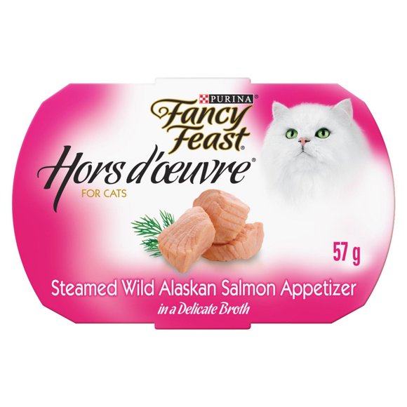 Fancy Feast Hors d'Oeuvre Steamed Wild Alaskan Salmon Appetizer, Cat Treats 57 g