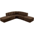 thumbnail image 4 of Meridian Furniture Arc Brown Velvet Modular Sectional, 4 of 12