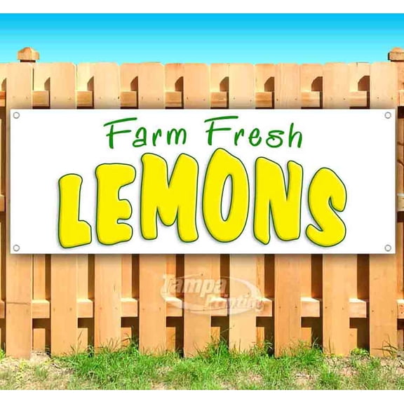 Farm Fresh Lemons 13 oz Vinyl Banner With Metal Grommets
