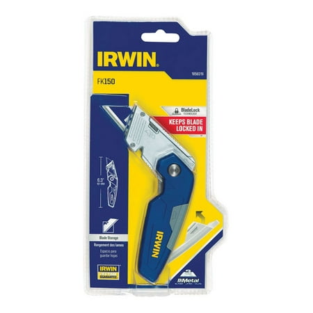 Irwin FK150 Folding 6.3 in. Lockback Utility Knife Blue 1 (Best Drywall Utility Knife)