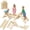 Natural Oak-Small, variant on 7-in-1 Collapsible Educational Wooden Climbing Frame Triangle Climbing Set for Toddlers – Indoor Jungle Gym with Arch, Ramp & Ladder – Activity Gym, 78x78x32cm-Small