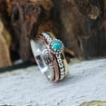 thumbnail image 3 of Turquoise Spinner Band Ring | Blue Turquoise Gemstone Ring | Natural Turquoise | Fidget Ring|Silver Anxiety Ring |Fidget Ring |Textured Ring, 3 of 3