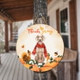 thumbnail image 3 of Happy Thanksgiving Weimaraner with Turkey Pumpkins Autumn Vibes Round Wood Sign Weim Gray Ghost Dog Lover Hanging Wall Home Decor - 12018, 3 of 5