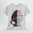 thumbnail image 2 of Glamour Queen Unisex Heavy Cotton Tee "Please Don't Try Me" with 'I Will Need Bail Money' Logo - Ash, 2 of 5