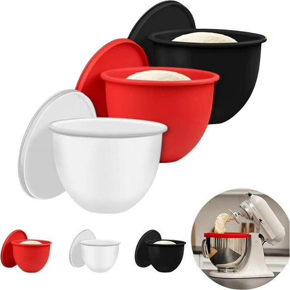 3pc Kitchen Silicone Bowl Insert Aid, Silicone Liners for Kitchen Mixer, Kitchen Aid Mixer Bowl Accessories and Attachments for Baking and Cooking, Replacement Mixers Bowls