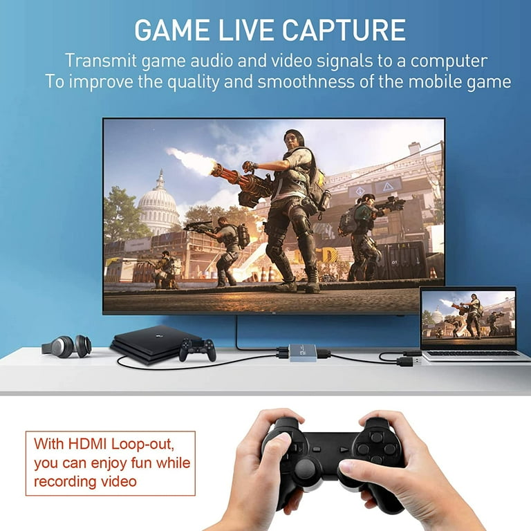 Video Capture Card 4K 1080P 60FPS, HDMI Capture Card Switch, HDMI to  USB/Type-C Game Capture Card USB 3.0 for Live Streaming Video Recording,  Screen Capture Device Work with PS4/PC/OBS/DSLR/Camera 