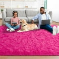 thumbnail image 4 of Homore Cute Fluffy Velvet Carpet Soft Washable Area Rugs for Bedroom/ Living Room Decoration,9'x12',Hot-Pink, 4 of 8