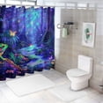 thumbnail image 7 of Orinice Frog Firefly Forest Shower Curtain Set with Hooks, Colorful Luxurious Polyester Fabric Bathroom Decor, HD Print Design, Waterproof, Easy Installation, Machine Washable 36x72, 7 of 7