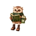 thumbnail image 3 of Reading Owl Figurine, Whimsical Owl Statue for Bookshelf and Desk, Great Gift for Readers and Collectors (C), 3 of 5