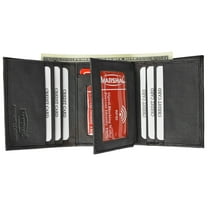 Men's RFID Blocking Genuine Leather Classic Trifold Wallet Black