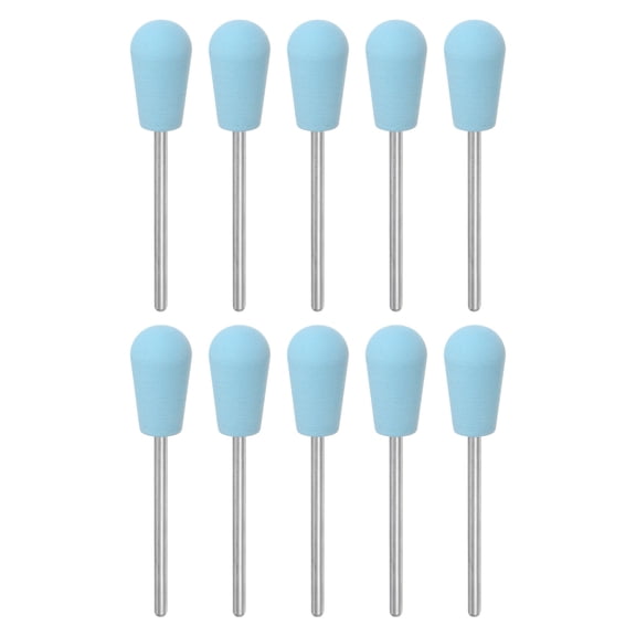 10 Packs Rubber Polishing Bit Silicone Buffing Wheels 600 Grit 10mm Dia Mounted Grinding Head, Round Shape