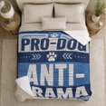 thumbnail image 5 of Pro-Dog Anti-Drama Rustic Wood Plank Humor, Playful Pet Portrait Pattern, Warm Flannel Blanket for Living Room and Reading Nook, Dog Lovers Father's Day Gift, Pet Lover Home Decor, 5 of 9