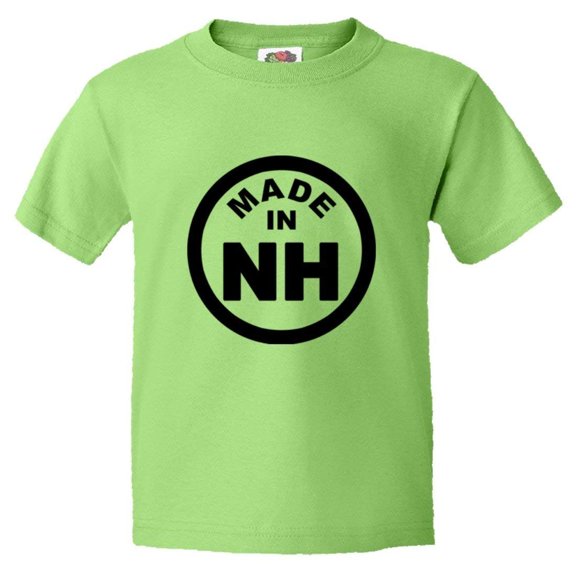 PleaseMeTees™ Youth Born Made In New Hampshire NH Logo Label HQ Tee