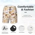 thumbnail image 6 of Picia Cute Bee Gnome2 pattern Mens Swim Trunks with Compression Liner Stretch Beach Shorts Quick Dry with Zipper Pockets No-Chafing Board Shorts-, 6 of 9
