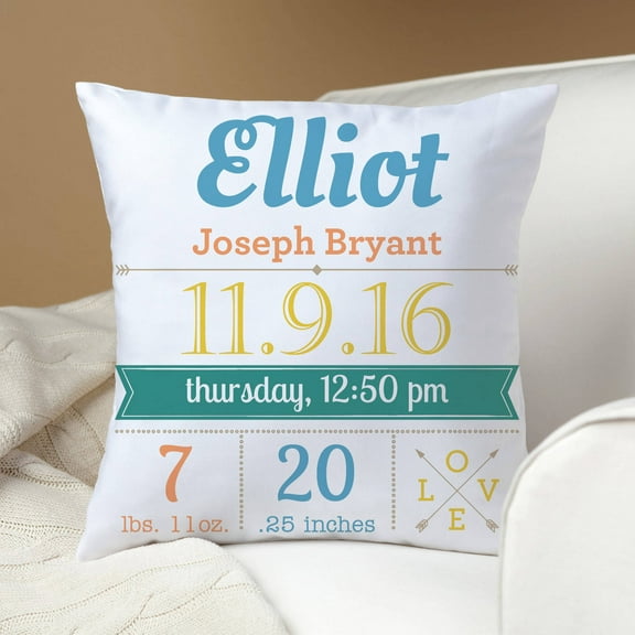 Baby Girl or Boy Personalized Keepsake Throw Pillow