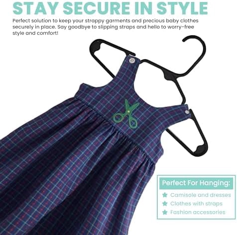 Kids Plastic Hangers, Children's Hangers for Baby, Toddler, and Child Clothes - Everyday Standard Use - Ideal for Boys and Girls Closet, Clothing, Pants, Coats, and More - Black, 40 Pack