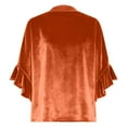 thumbnail image 6 of Ounisa Velvet Tops for Women Pleated Button Dwon Dressy Casual Loose Blouse Tops for Holiday party, 6 of 6