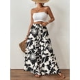 thumbnail image 3 of Bsubseach Fashion Women Wide Leg Pants Floral Flowy Palazzo Pants Summer Casual Cruise Trousers, 3 of 10