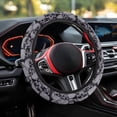 thumbnail image 3 of Uorisanigo Skull Print Car Steering Wheel Protector Grey Steering Wheel Covers for SUV Vehicle Sedan Thicken Car Steering Wheel Protector 15 Inches Auto Wheel Cover Soft Car Decor Gift for Holiday, 3 of 8