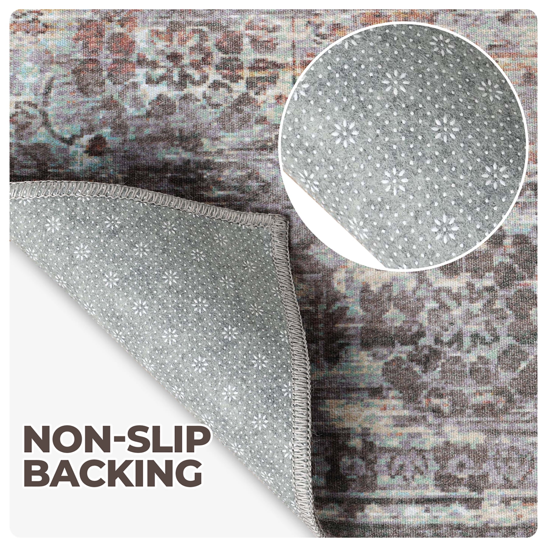 Superior Macaw Lattice Non-Slip Washable Indoor Area Rug, 6' x 9', Cream