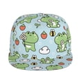 thumbnail image 2 of Daiia Cute Floral Frog print Flat Bill Hats Flat Brim Trucker Cap Baseball Cap Adjustable Classic Low Profile Hat Unconstructed Plain Cap, 2 of 9